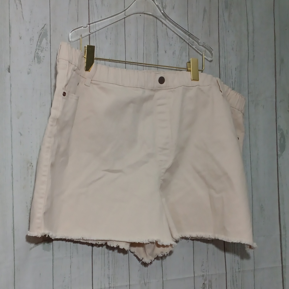 Sonoma Beige pull-on twill mom shorts NWT sz 24W
